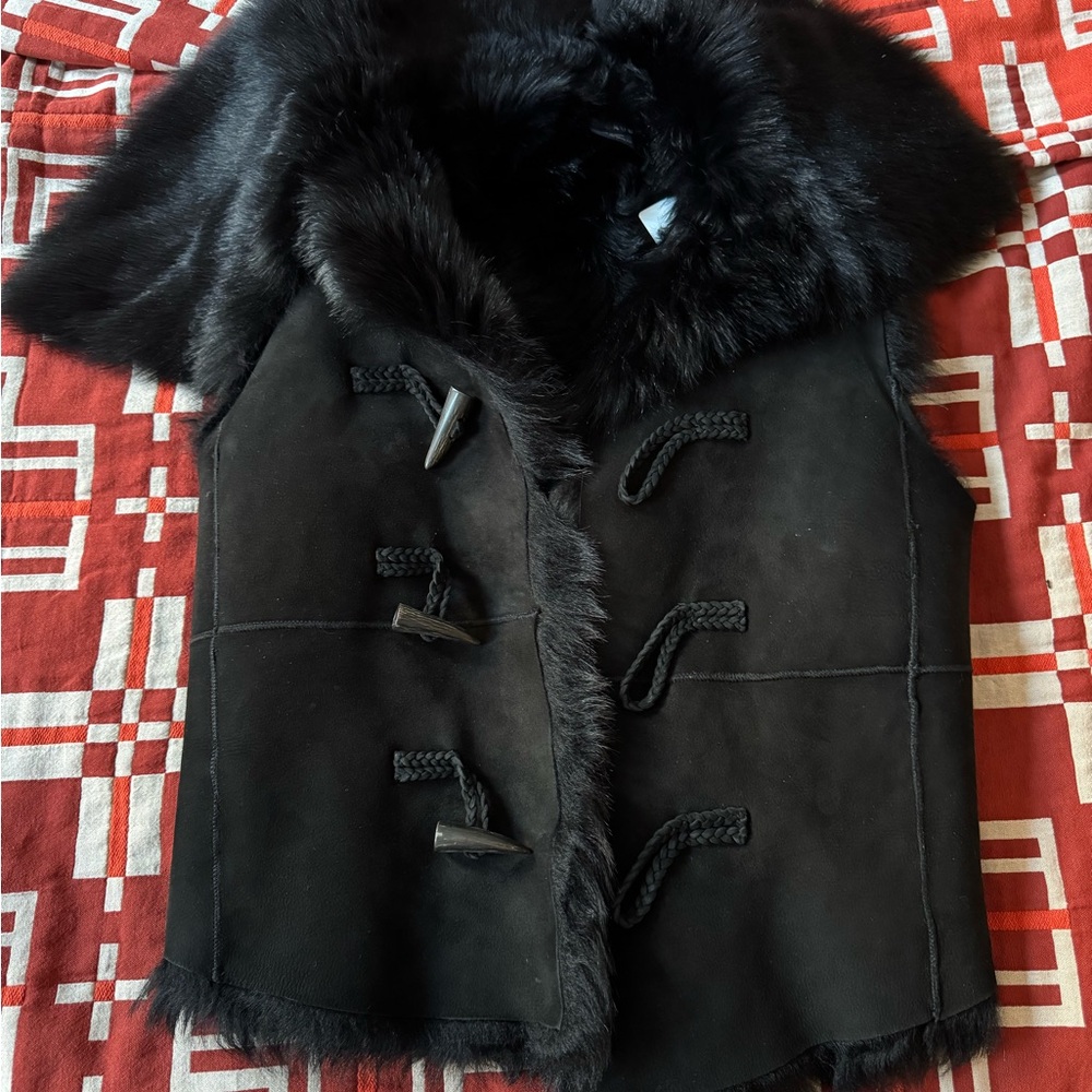 Ralph Lauren REAL Black Lamb Shearling Women's Vest